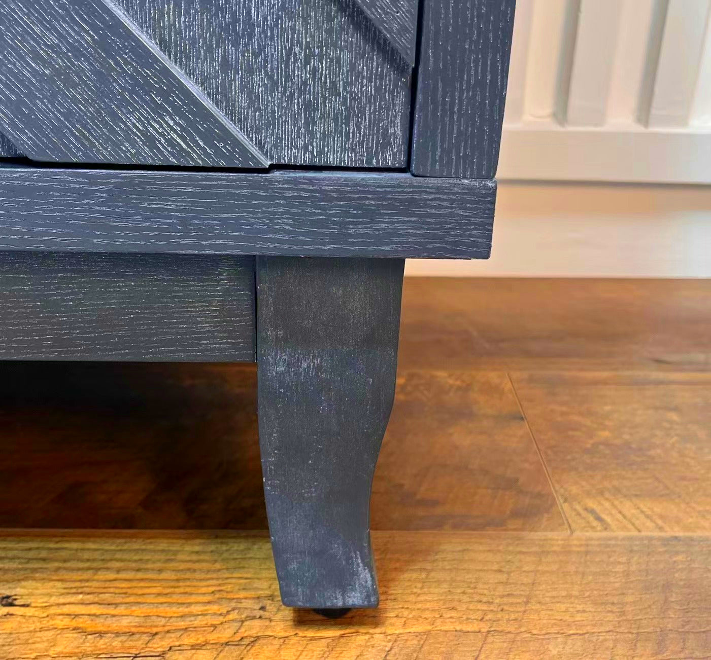 Stronger Vintage Style Buffet Cabinet Lacquered Accent Storage 4 Door Wooden Cabinets Taupe Grey