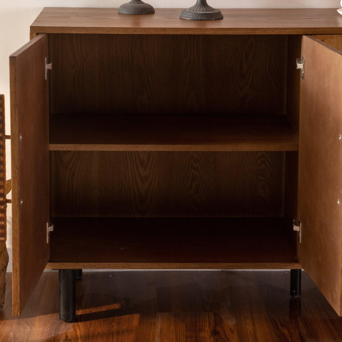 Antique Gold Sideboard Buffet Cabinet with Arched Doors