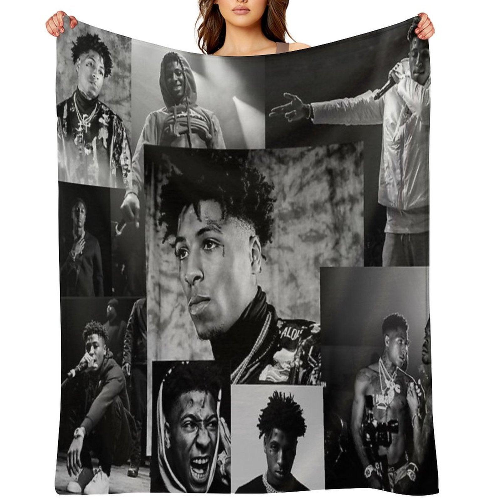 Youngboy  B&W Never Broke Again Collage Throw Blanket