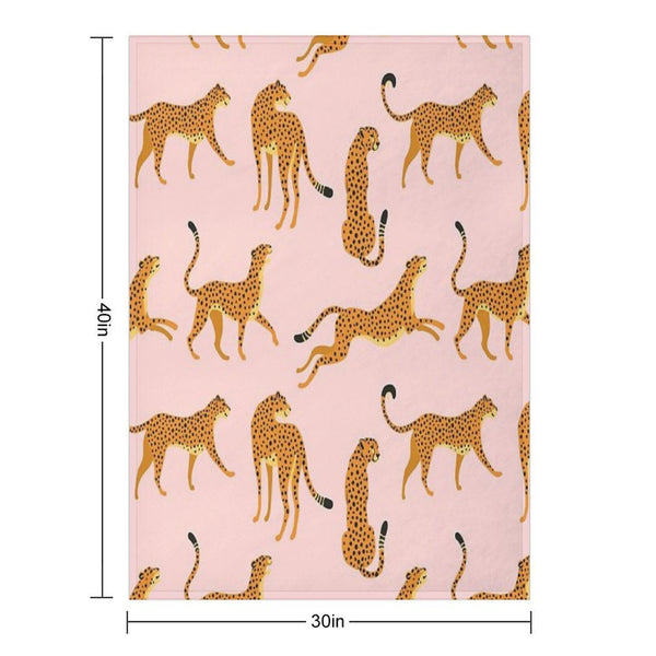 Pink Cheetah Pattern Wrinkle-free Throw Blanket