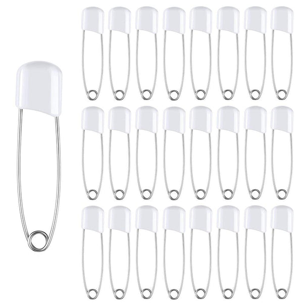 50Pcs Baby Safety Pins Plastic Head Cloth Diaper Pins Stainless Steel Sewing Safety Pins for Quilting Knitting Stitch Markers Stainless Steel Nappy Pins for Quilting Sewing Locking Safety Pins