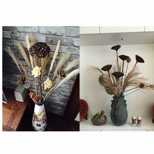 50Pcs/Bunch 50cm Natural Phragmites Reed Flowers Bulrush Bouquet Big Dried Pampas Grass Wedding Decoration Home Fall Decor