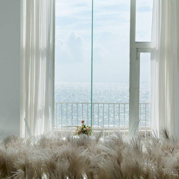 50Pcs/Bunch 50cm Natural Phragmites Reed Flowers Bulrush Bouquet Big Dried Pampas Grass Wedding Decoration Home Fall Decor