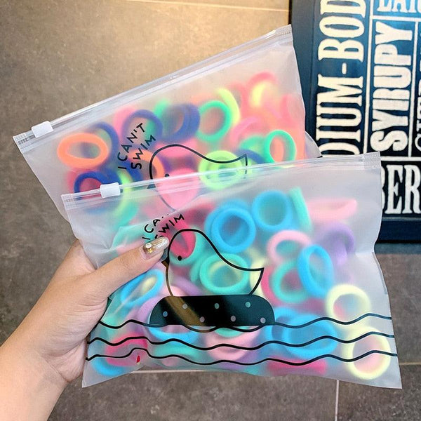 50PCS/Set 3 CM Ring Elastic Hair Bands For Girls Rubber Bands Ponytail Holder Scrunchies Soft Fashion Hair Styling Accessories Ponytail Holders For Women