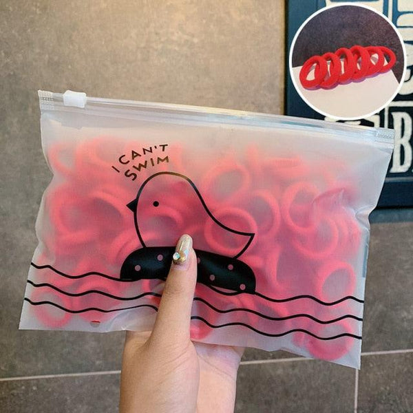 50PCS/Set 3 CM Ring Elastic Hair Bands For Girls Rubber Bands Ponytail Holder Scrunchies Soft Fashion Hair Styling Accessories Ponytail Holders For Women