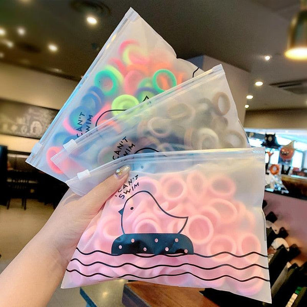 50PCS/Set 3 CM Ring Elastic Hair Bands For Girls Rubber Bands Ponytail Holder Scrunchies Soft Fashion Hair Styling Accessories Ponytail Holders For Women