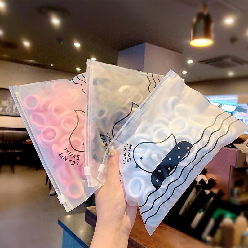 50PCS/Set 3 CM Ring Elastic Hair Bands For Girls Rubber Bands Ponytail Holder Scrunchies Soft Fashion Hair Styling Accessories Ponytail Holders For Women