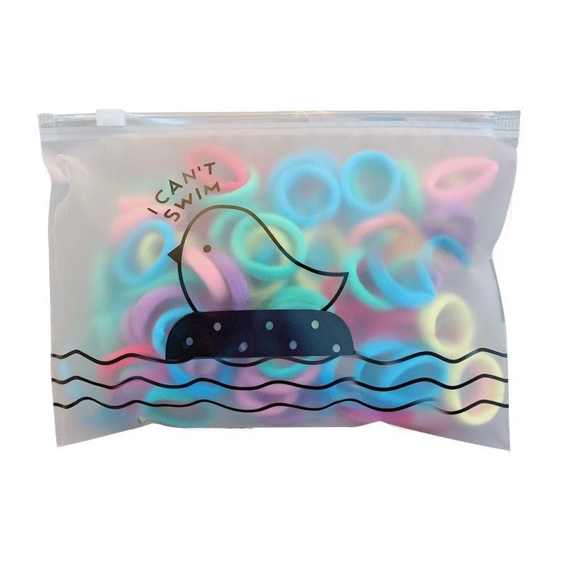 50PCS/Set 3 CM Ring Elastic Hair Bands For Girls Rubber Bands Ponytail Holder Scrunchies Soft Fashion Hair Styling Accessories Ponytail Holders For Women