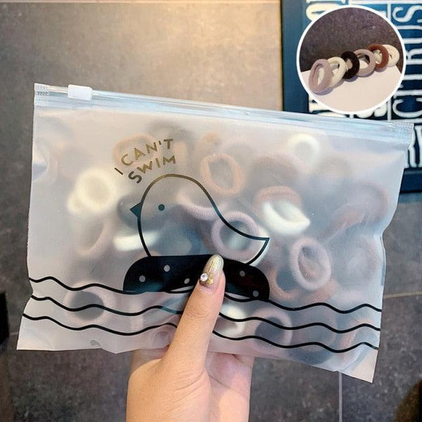 50PCS/Set 3 CM Ring Elastic Hair Bands For Girls Rubber Bands Ponytail Holder Scrunchies Soft Fashion Hair Styling Accessories Ponytail Holders For Women