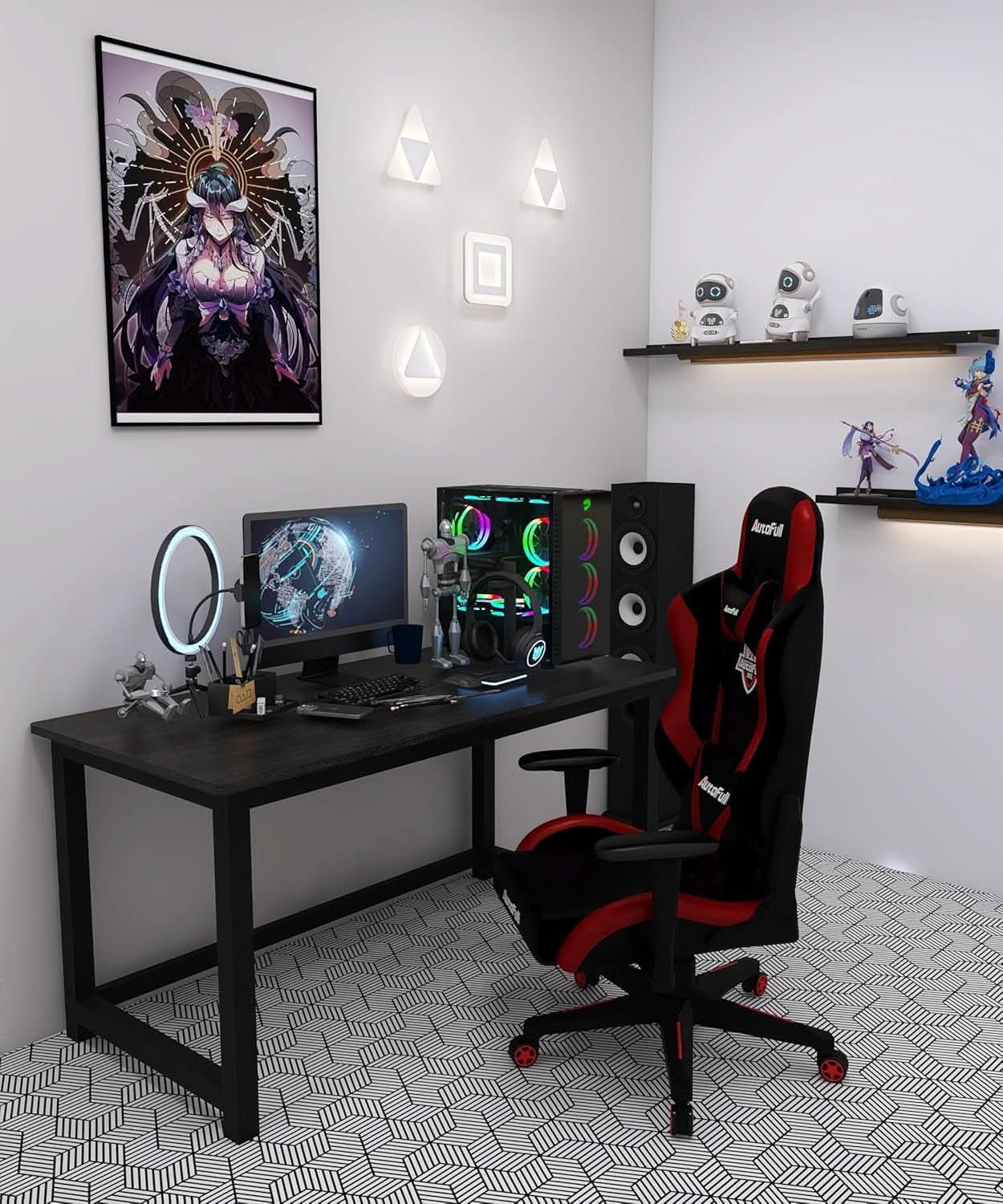 51 Inch Black Steel Computer Desk Heavy Duty 770 Lb