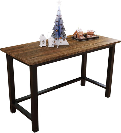 51 Inch Home Office Desk Two Tone Rustic Brown Black
