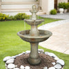 Concrete Fluted 3 Tier Outdoor Water Fountain 51 Inch