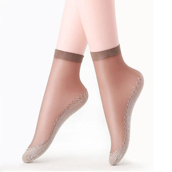 5/10 Pairs New Summer Velvet Silk Women Socks Pack Cotton Bottom Soft Fashion Ultrathin Breathable Transparent Socks Set