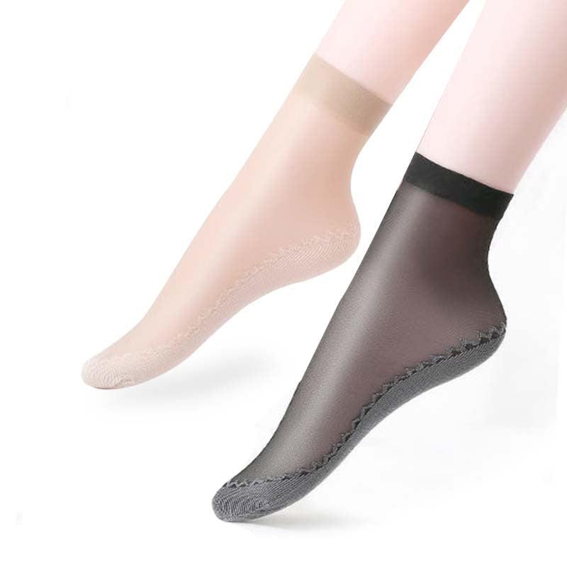 5/10 Pairs New Summer Velvet Silk Women Socks Pack Cotton Bottom Soft Fashion Ultrathin Breathable Transparent Socks Set