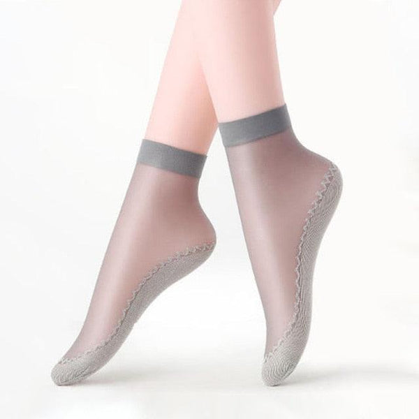 5/10 Pairs New Summer Velvet Silk Women Socks Pack Cotton Bottom Soft Fashion Ultrathin Breathable Transparent Socks Set