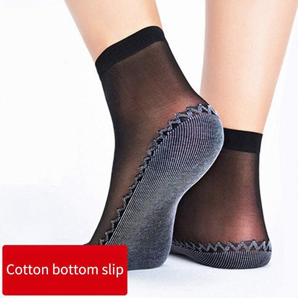 5/10 Pairs New Summer Velvet Silk Women Socks Pack Cotton Bottom Soft Fashion Ultrathin Breathable Transparent Socks Set