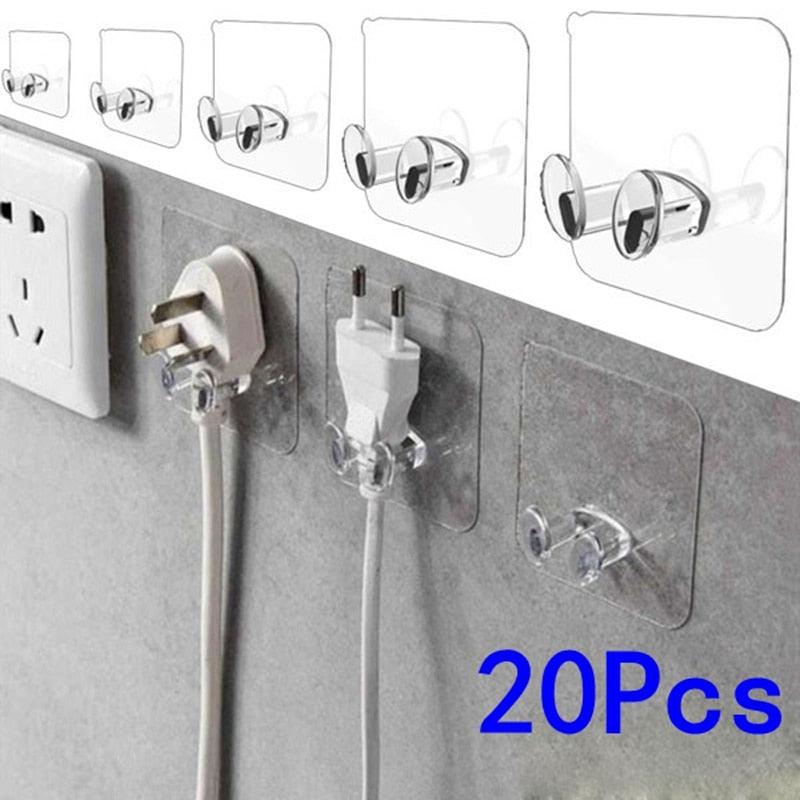 5/10/20 Pcs Wall Storage Hook Punch-free Power Plug Socket Holder Kitchen Stealth Hook Wall Adhesive Hanger Bathroom Wall Storage Hook Power Plug Socket Holder Wall Adhesive Hanger Home Office