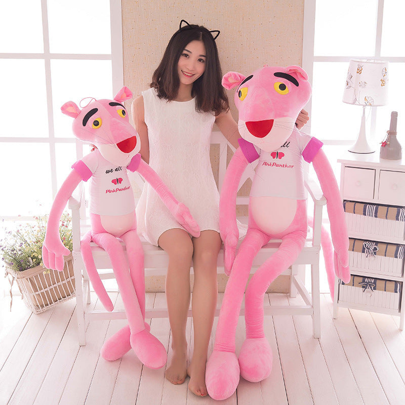 Internet celebrity pink leopard plush toy doll Dalang leopard long legs pink playful leopard jumping tiger large children's gift