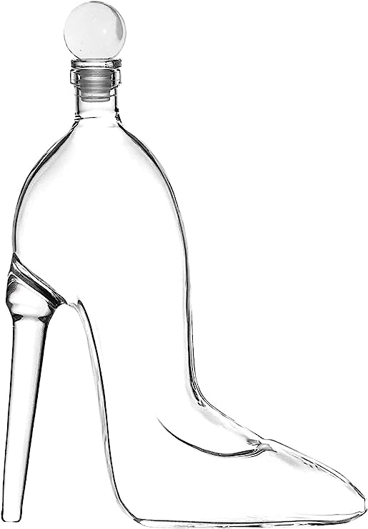 Heel Stiletto High Heels Shape Decanter Whiskey and Wine Decanter with Stopper - Handcrafted High Heel Decanter for Wine Liquor Rum Bourbon Tequila, Elegant Decanter Gifts for Women - Copyright Design