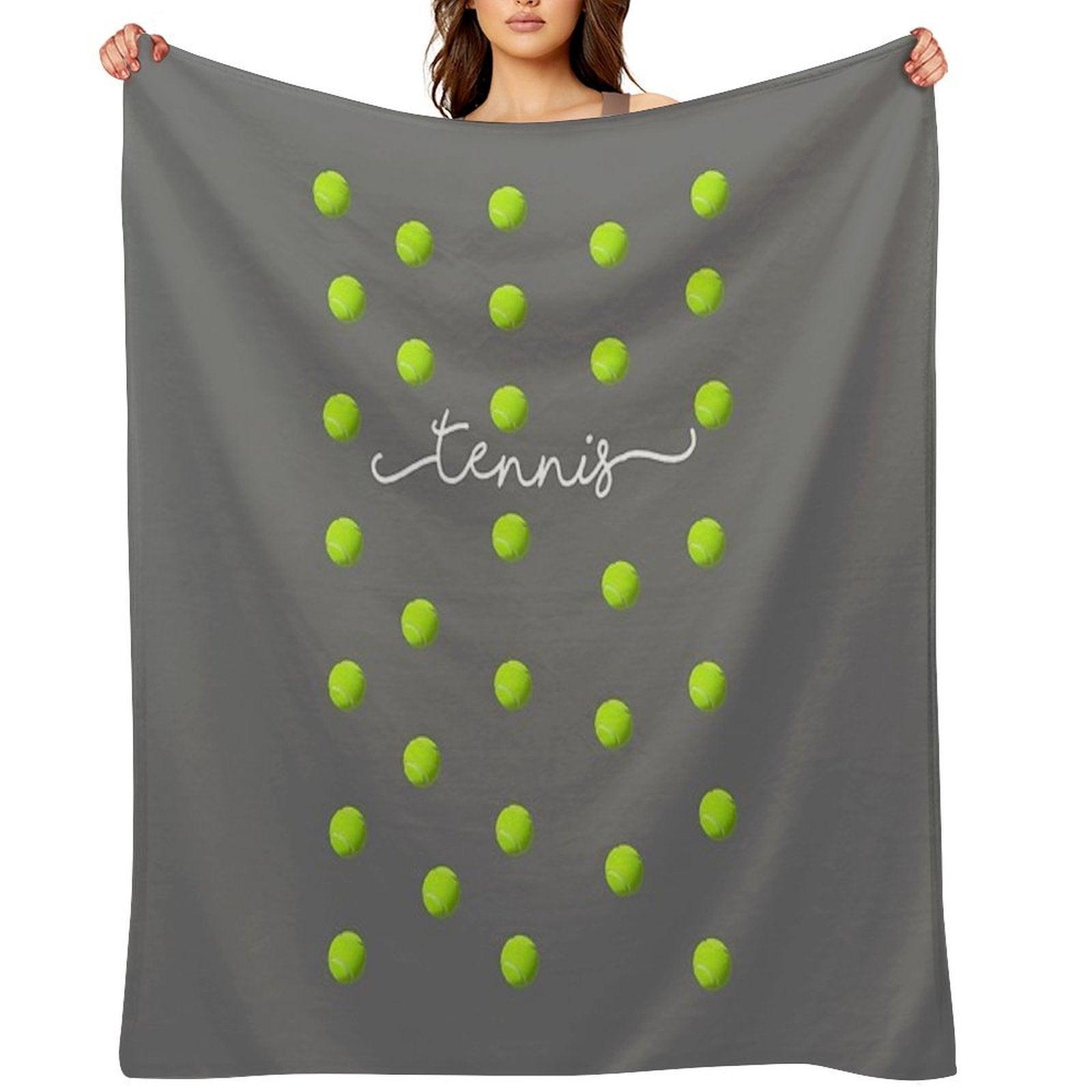 Top Fun Tennis Ball Spots Design Throw Blanket