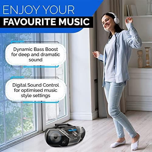 Philips Powerful Boombox with CD, Bluetooth, Cassette, Radio & USB / MP3/ AUX Input - Gifts for You 'n Me