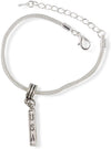 USA on rectangle Snake Chain Charm Bracelet