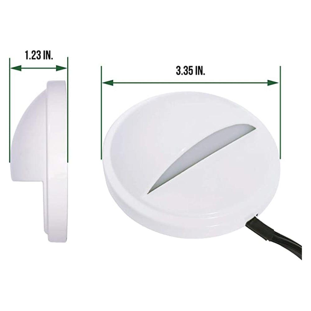 DLA02 6-Pack 2W Low Voltage 2700K Warm White Integrated LED Outdoor Half Moon Deck Lights Package, 12V LED Step Patio Landscape Lights