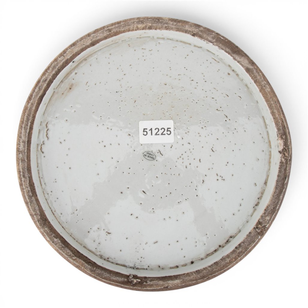 Green Mud - Stepped Floral Covered Temple Jar