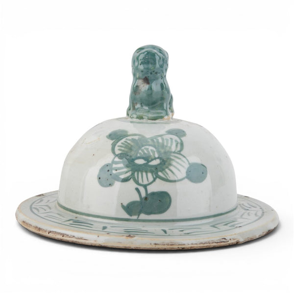 Green Mud - Stepped Floral Covered Temple Jar