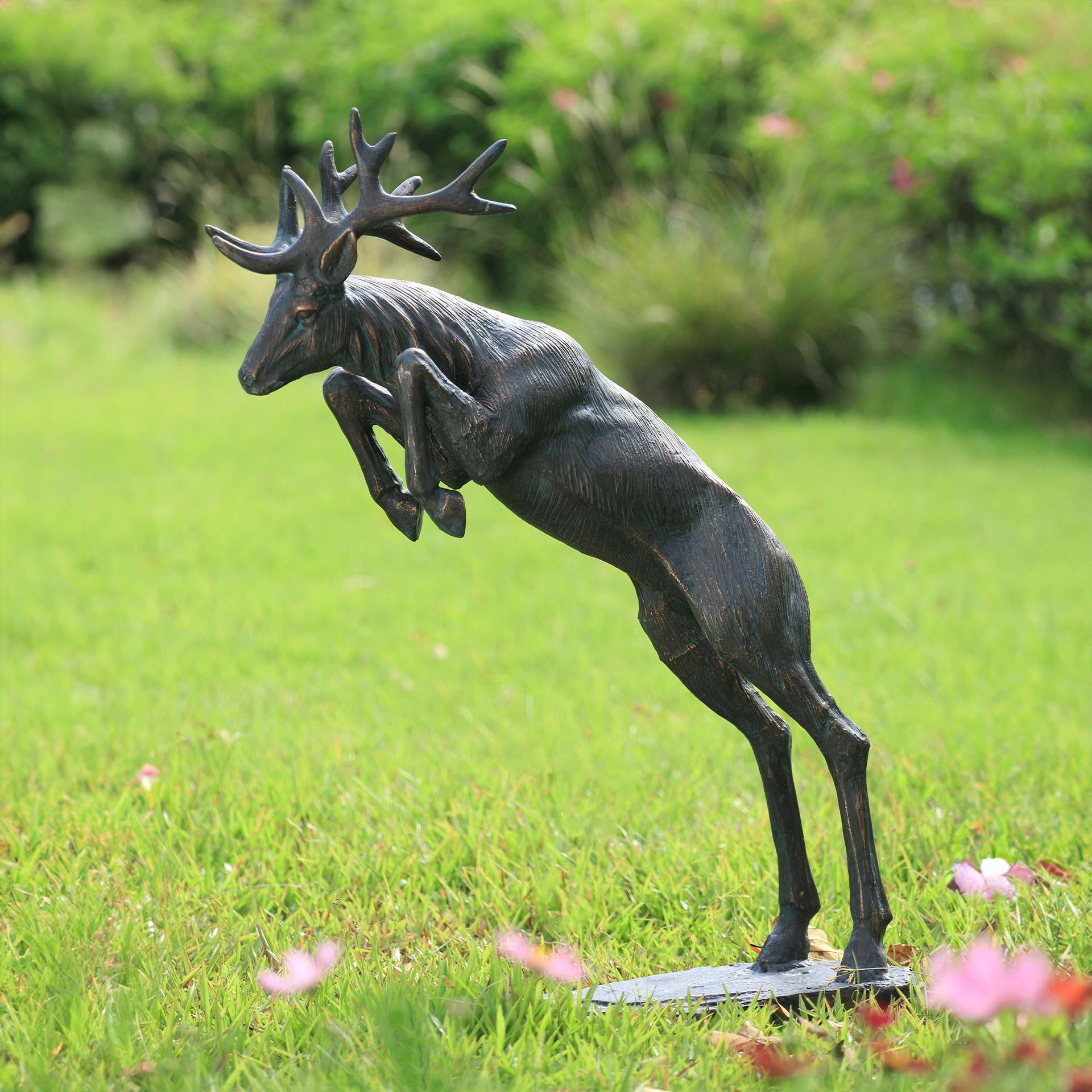 Leaping Stag Garden Sculpture