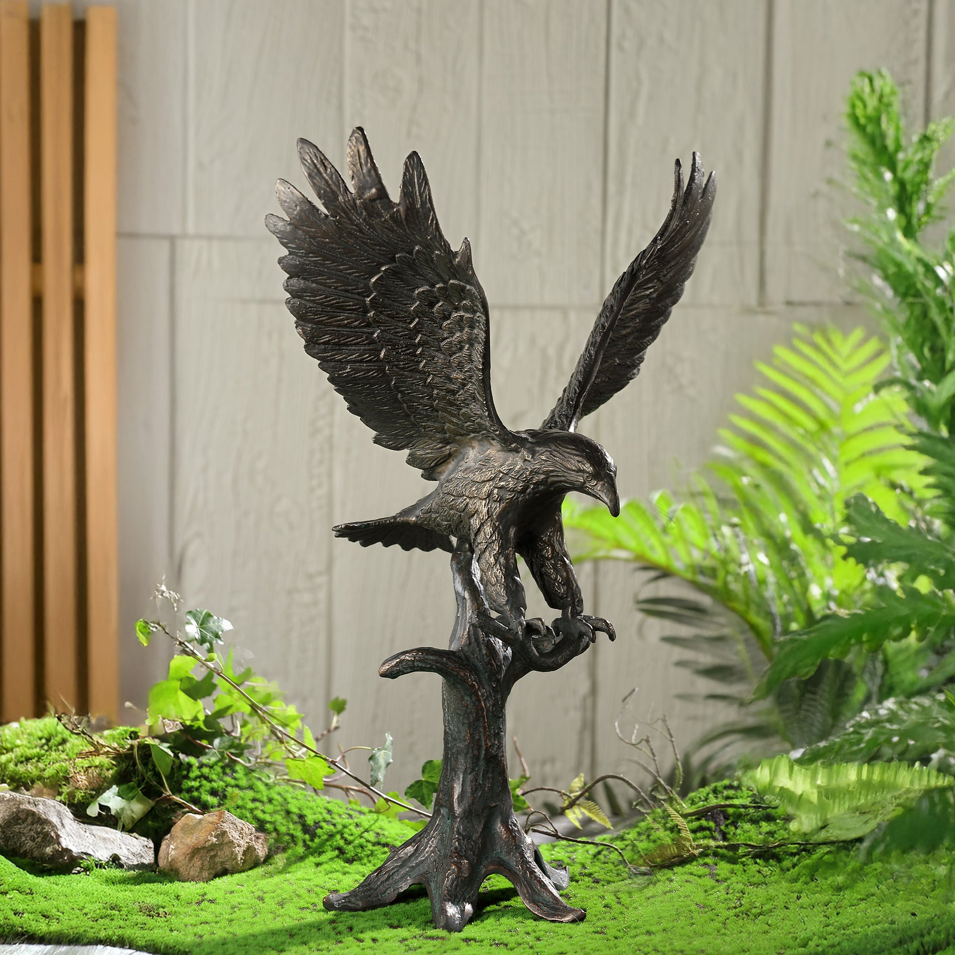 Perching Eagle Garden Sculpture