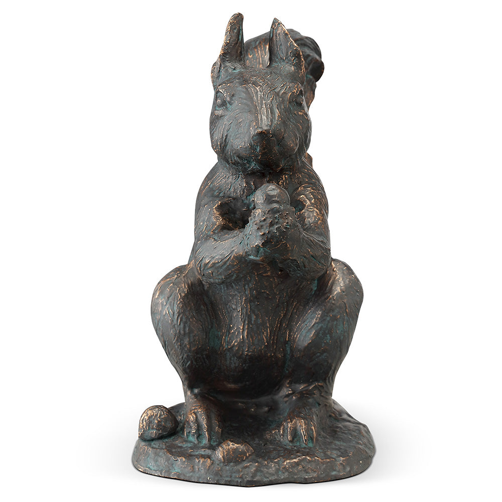 Sitting Squirrel with Snack Sculpture