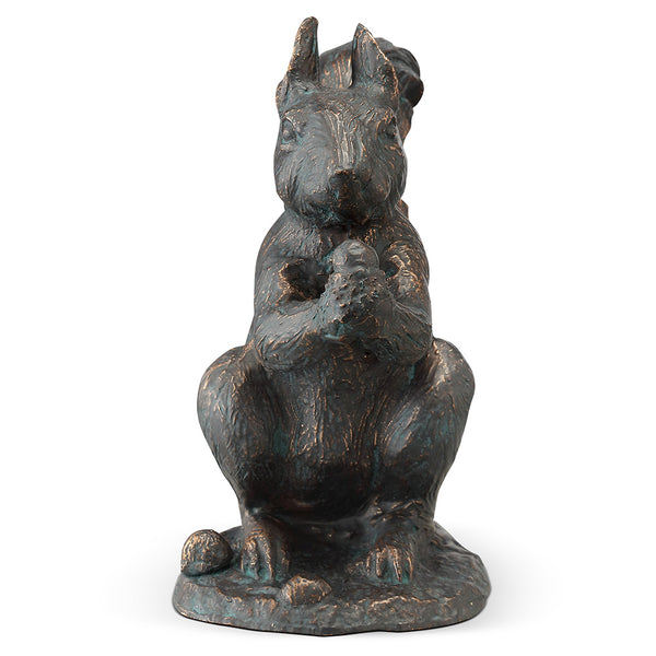 Sitting Squirrel with Snack Sculpture