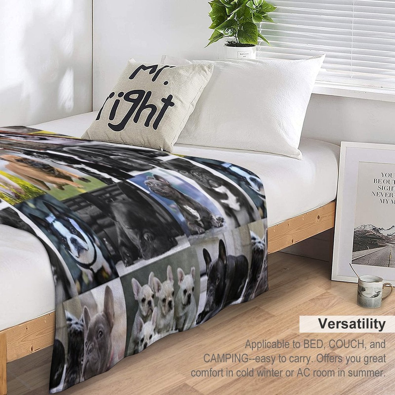 French Bulldog Dog Breed Collage Anti-pilling Throw Blanket