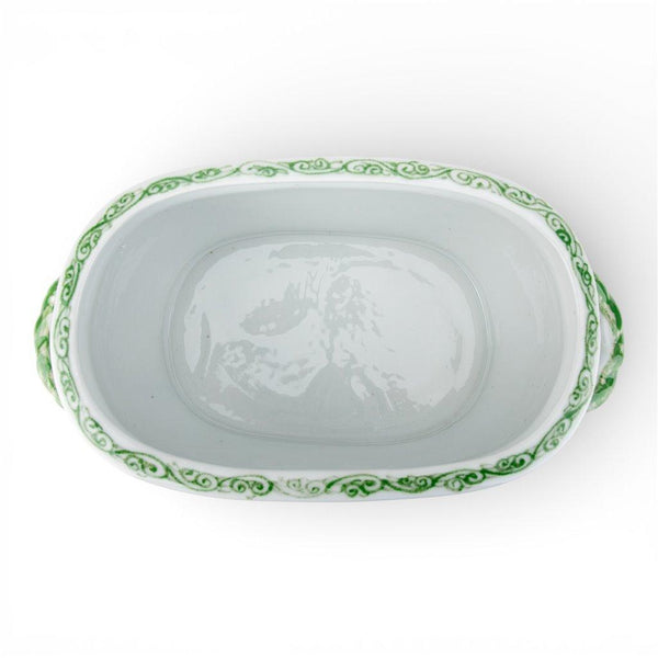 Green Peony Oval Footbath -  Basins/Bowls/Planters