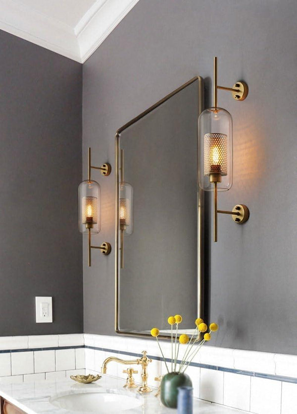 Retro Industrial Luxuries Glass Ball Wall Lamp Sconce with Bronze