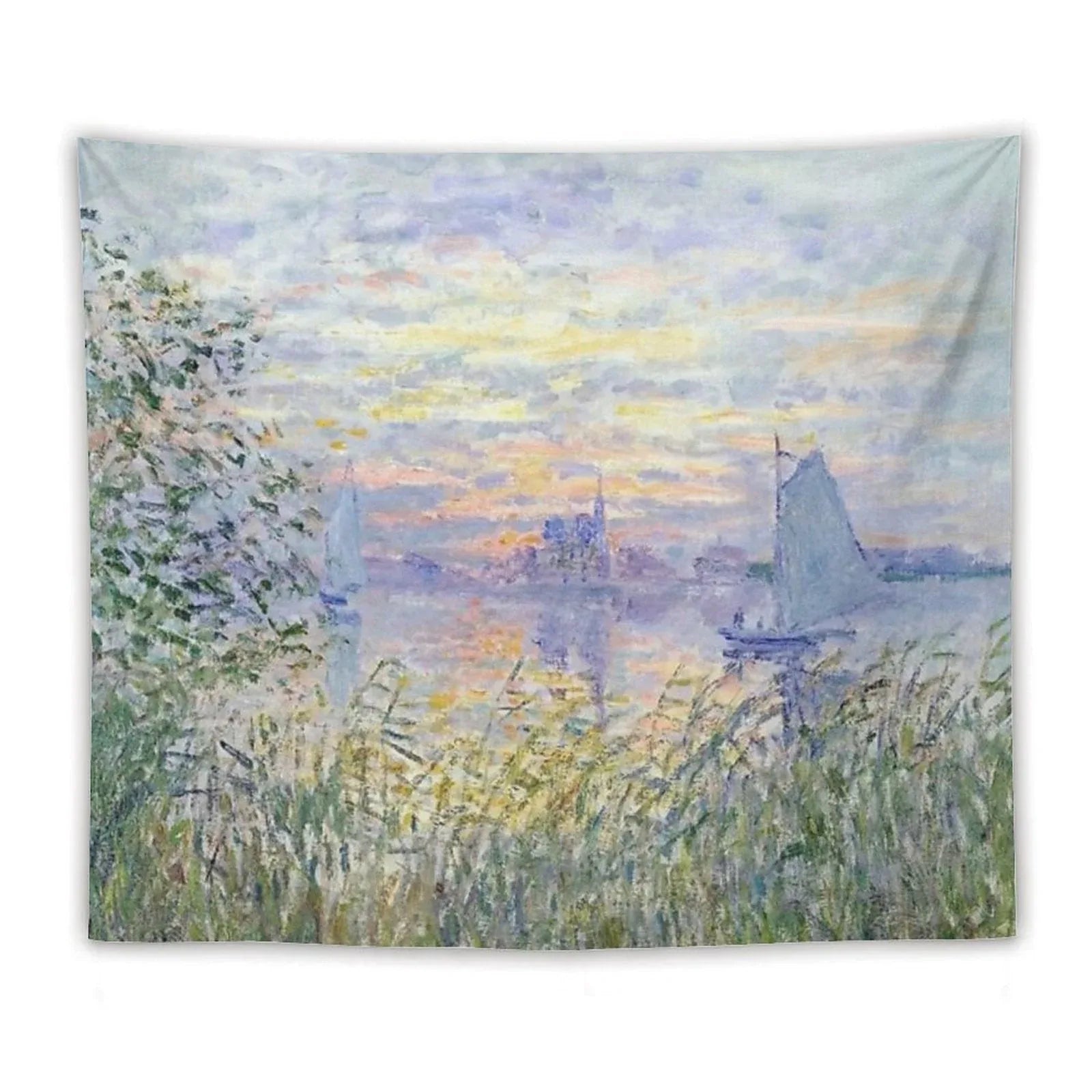 Claude Monet  Soleil Couchant Sur La Seine À Lavacourt - Sunset on The Seine Tapestry