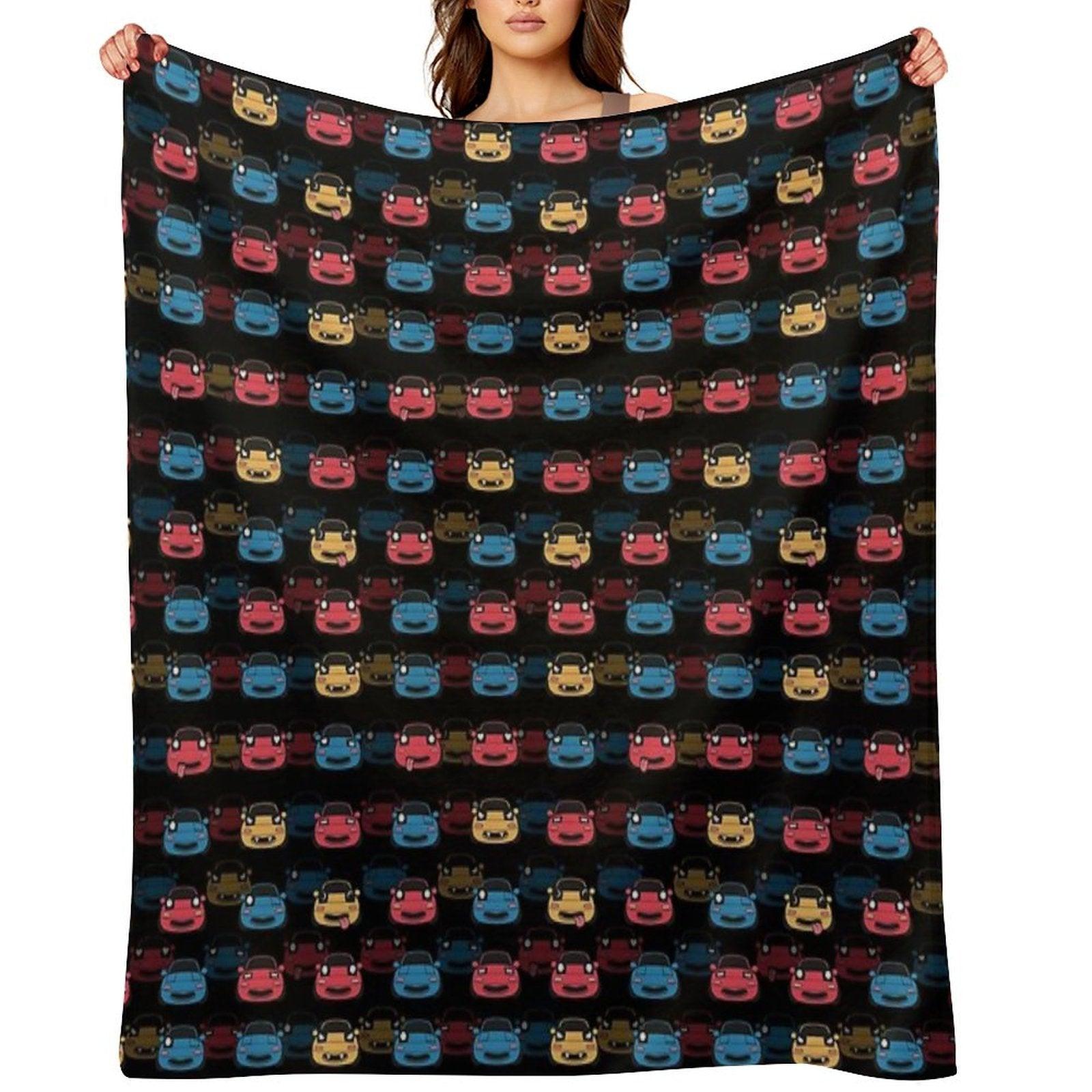 MIATA PATTERN BLACK Throw Blanket
