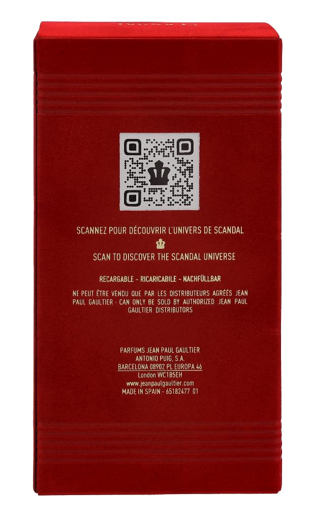Jean Paul Gaultier Scandal Le Eau de Parfum Intense Refillable Spray for Men, 3.4 Ounce