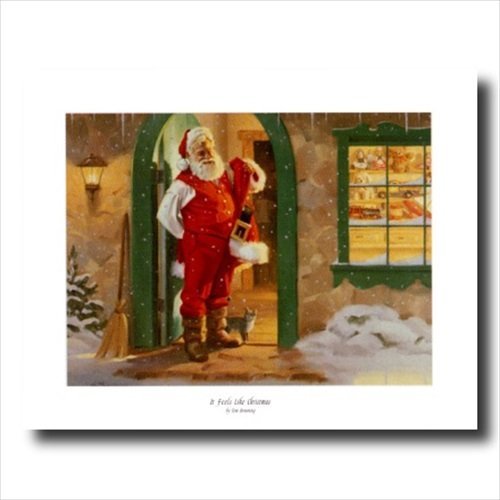 Santa Claus Art Print - Old St Nick Holiday Season Artwork 16x20 Lithograph