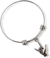 Sign Language ASL I Love You Charm Bracelet Bangle American Sign Language Stainless Steel Jewelry Gift for Men or Women