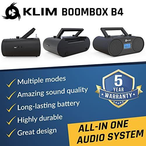 KLIM Boombox CD Player Audio System AM/FM Radio with CD Player MP3 Bluetooth AUX USB - Gifts for You 'n Me