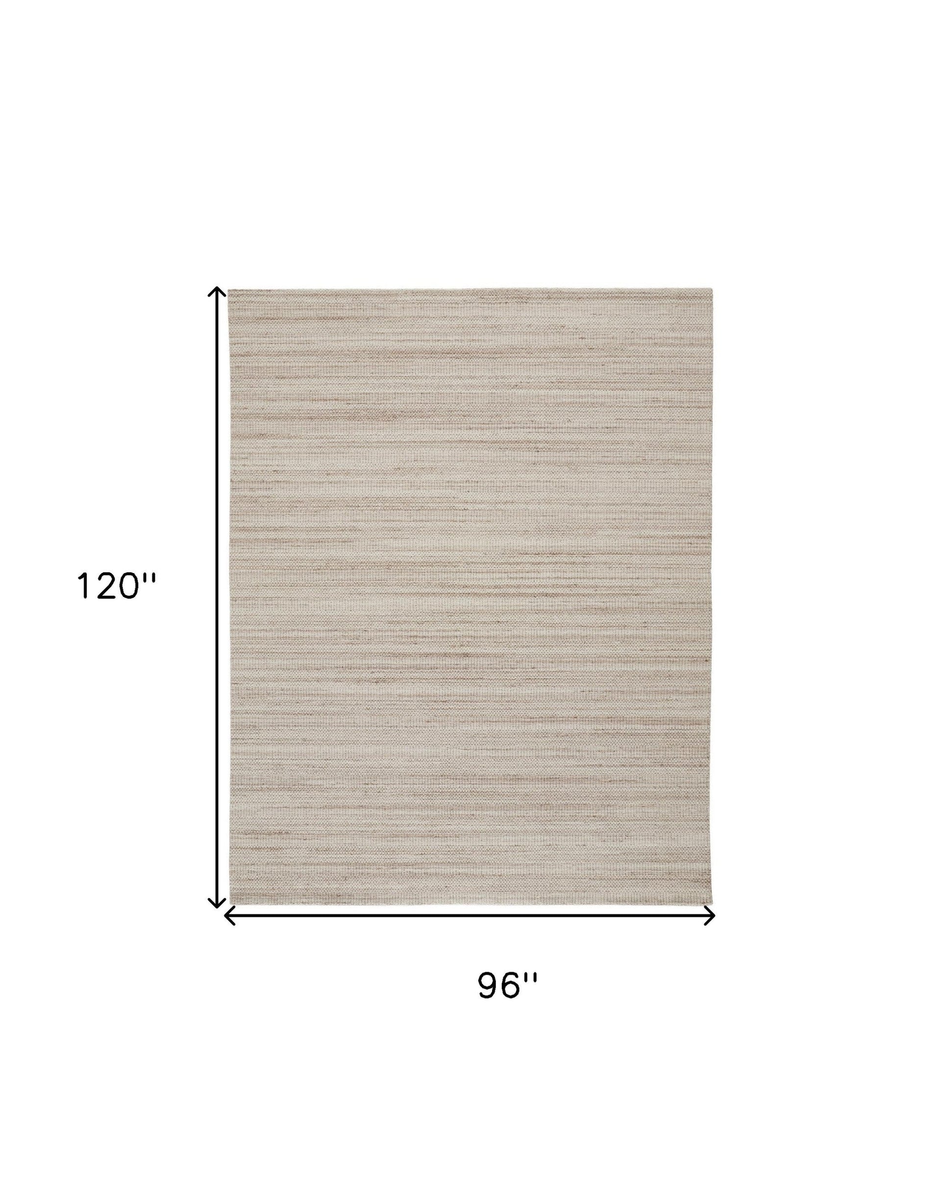 8' X 10' Taupe And Gray Wool Hand Woven Area Rug