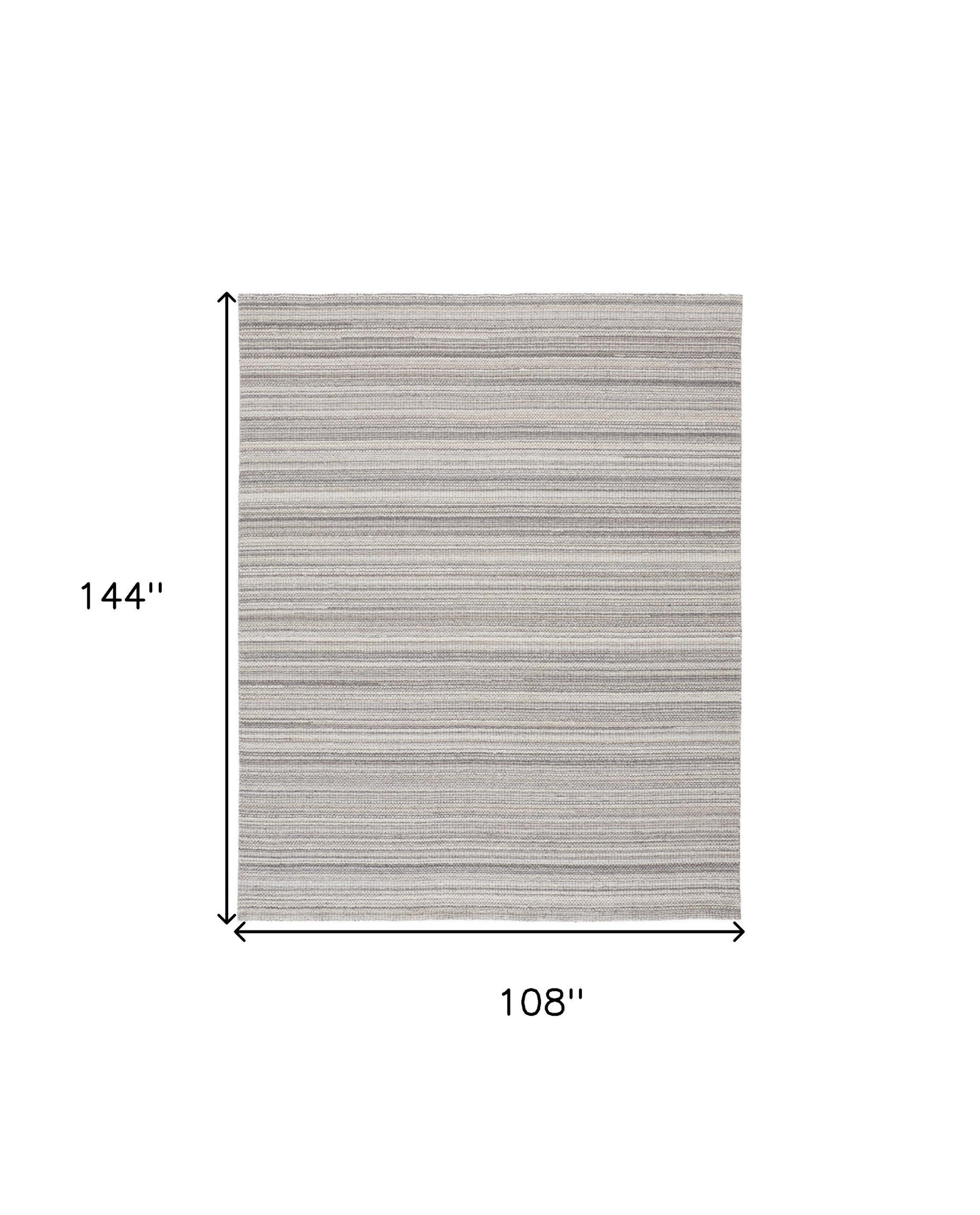 8' X 10' Taupe And Gray Wool Hand Woven Area Rug