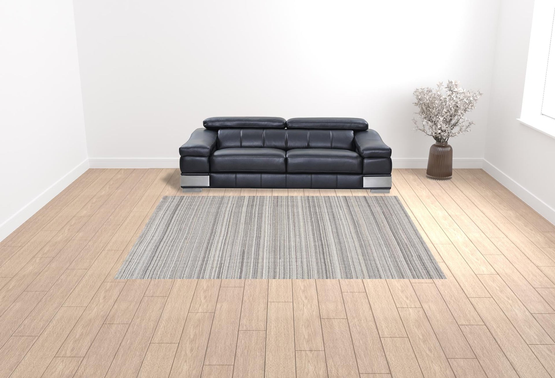 8' X 10' Taupe And Gray Wool Hand Woven Area Rug