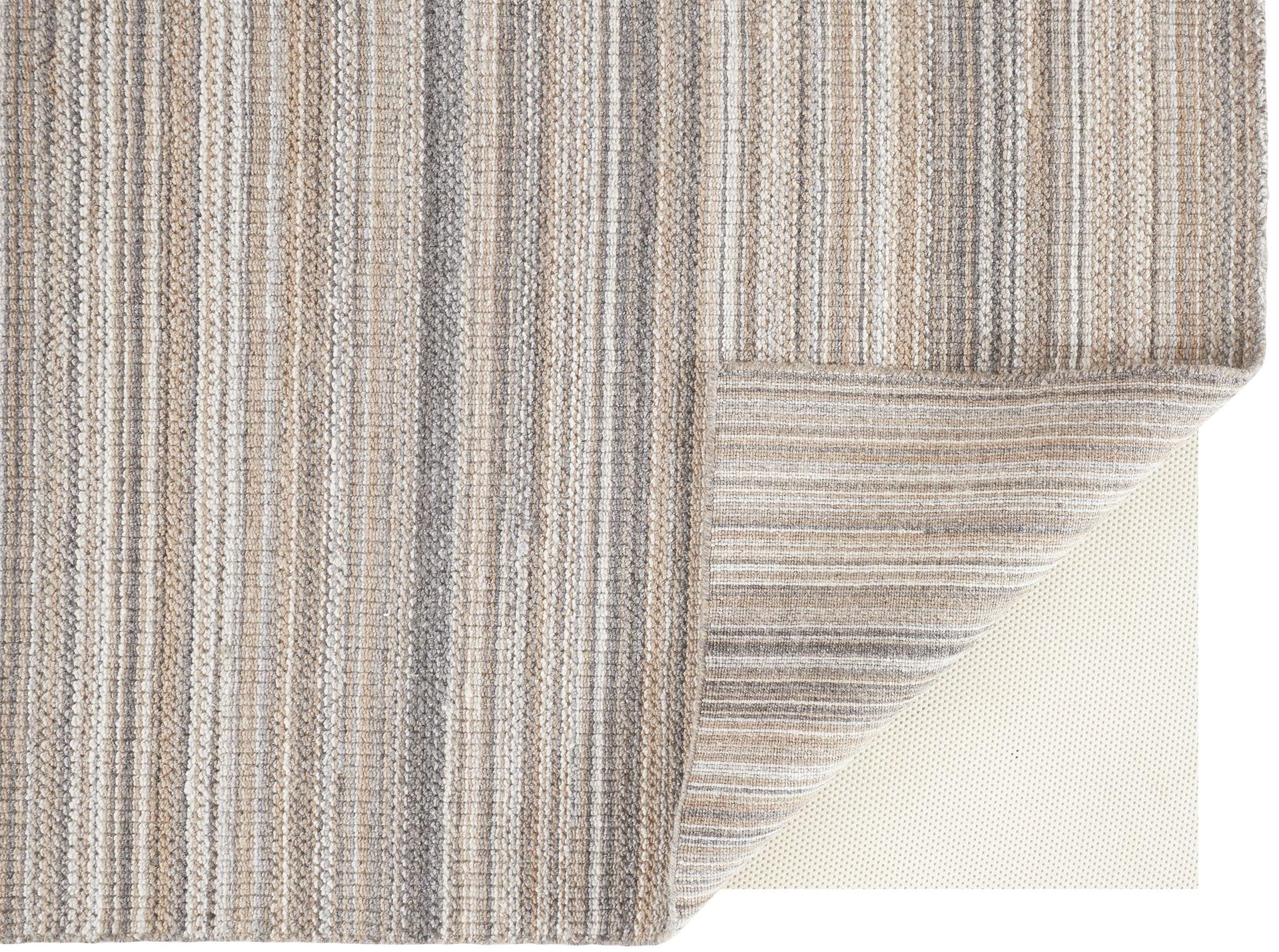 8' X 10' Taupe And Gray Wool Hand Woven Area Rug