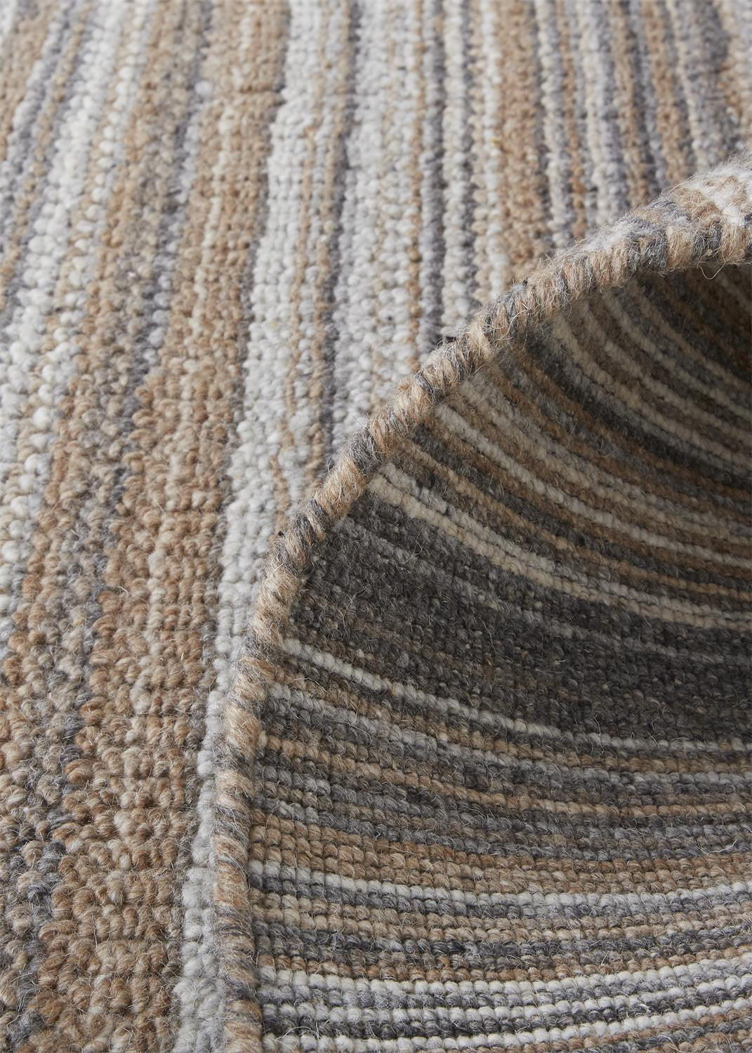 8' X 10' Taupe And Gray Wool Hand Woven Area Rug