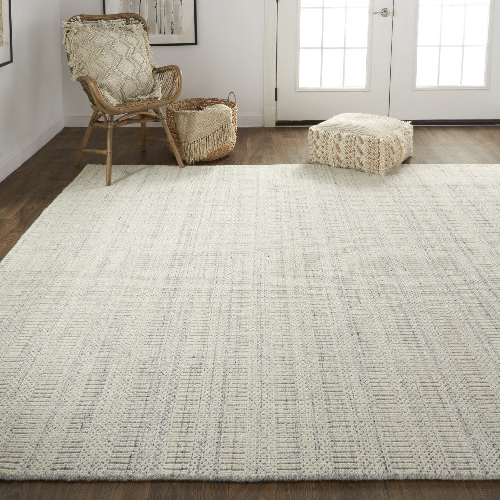 8' X 10' Taupe And Gray Wool Hand Woven Area Rug