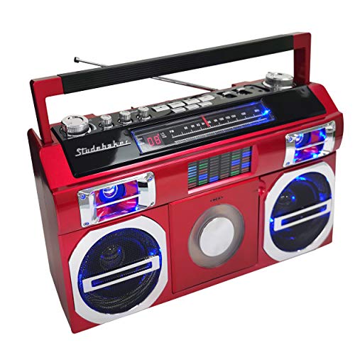 Studebaker 80's Retro Street Bluetooth Boombox with Radio, CD Player
