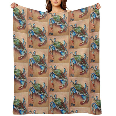 Blue Crab Easy Care Throw Blanket